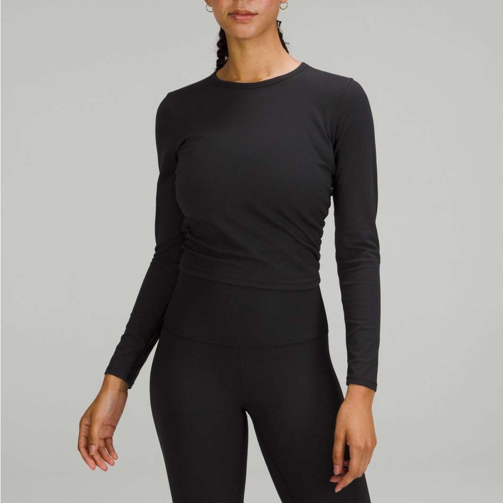 Lululemon All It Takes Black Long Sleeve Ribbed Women's Top size4